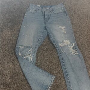Levi's Women's High Rise Distressed Blue Jeans